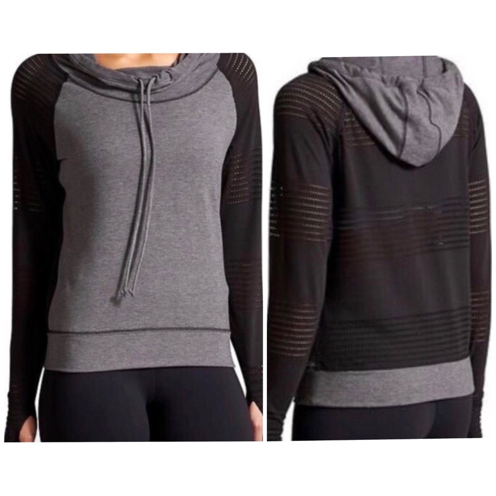 ATHLETA Limitless Mesh Cowl Pullover Hoodie
